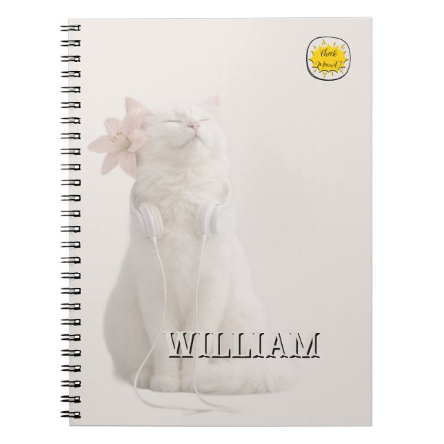 Custom photo cat pet silver notebook notizblock (Vorderseite)