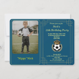 Custom Photo Child Soccer Birthday Invitation Card Feiertagskarte