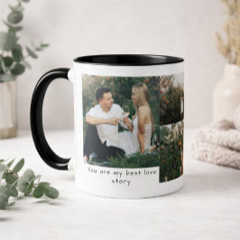 Custom Photo Collage Love Story Tasse