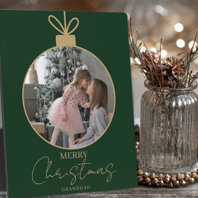 custom photo collage Merry Christmas bauble Fotoplatte (Von Creator hochgeladen)