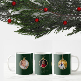 custom photo collage Merry Christmas bauble Kaffeetasse