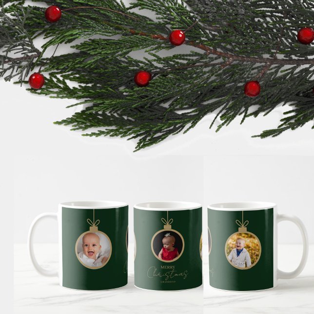 custom photo collage Merry Christmas bauble Kaffeetasse (Von Creator hochgeladen)