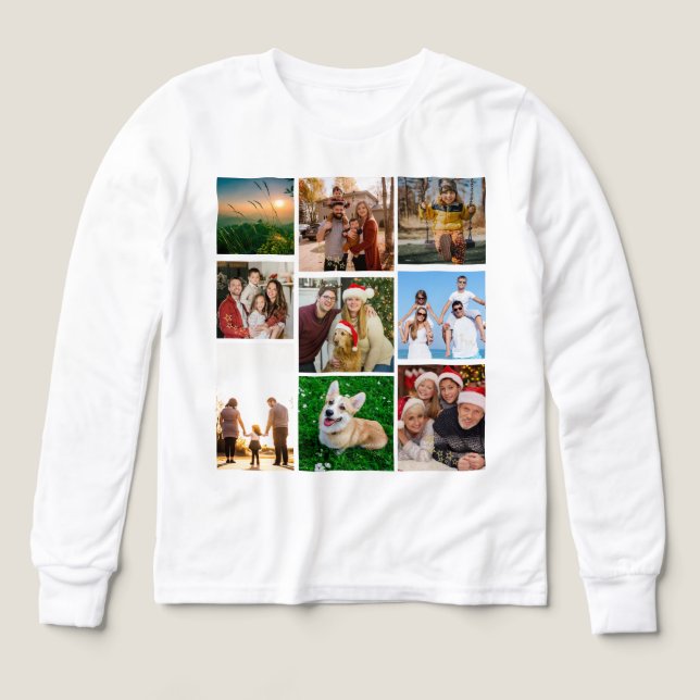 Custom Photo Collage Shirt, Custom 9 Photos   (Design Vorderseite)
