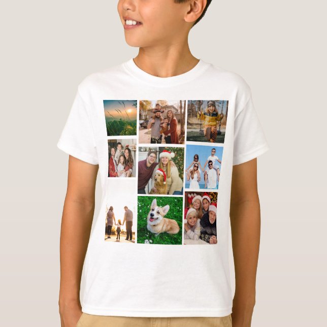 Custom Photo Collage Shirt, Custom 9 Photos   T-Shirt (Vorderseite)