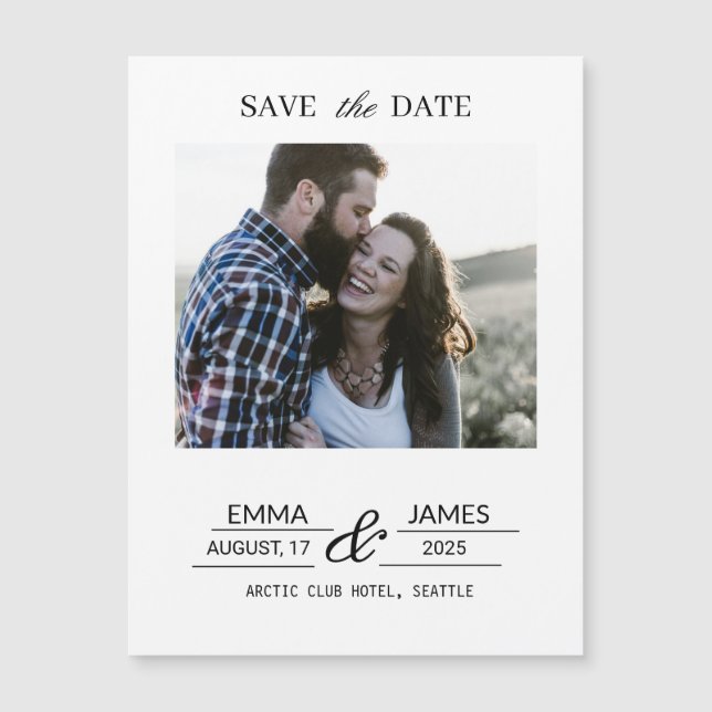 Custom Photo Engagement Save the Date magnet (Vorderseite)