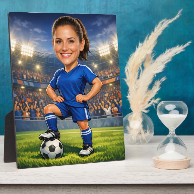 Custom Photo-Face Soccer/Football Star Caricature Fotoplatte (Seite)