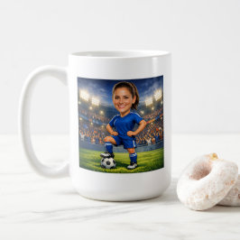 Custom Photo-Face Soccer/Football Star Caricature Kaffeetasse