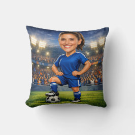 Custom Photo-Face Soccer/Football Star Caricature Kissen