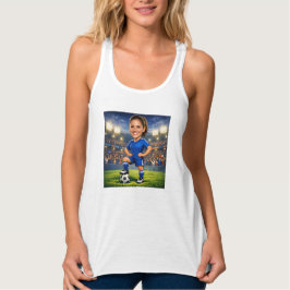 Custom Photo-Face Soccer/Football Star Caricature Tank Top