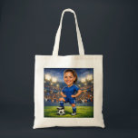 Custom Photo-Face Soccer/Football Star Caricature  Tragetasche<br><div class="desc">Two Designs in One: The Ultimate Personalized Soccer Fan Tote Bag! Double the style and double the spirit with our customizable soccer caricature tote bag. This versatile bag is a game-changer, featuring two distinct designs to match your mood. On one side, you’ll find a vibrant, high-energy soccer caricature of a...</div>