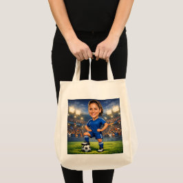 Custom Photo-Face Soccer/Football Star Caricature  Tragetasche