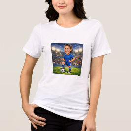 Custom Photo-Face Soccer/Football Star Caricature Tri-Blend Shirt