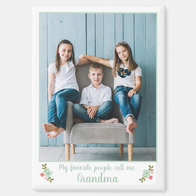 Custom Photo Favorite People Call Me Grandma Magnet (Vorderseite)
