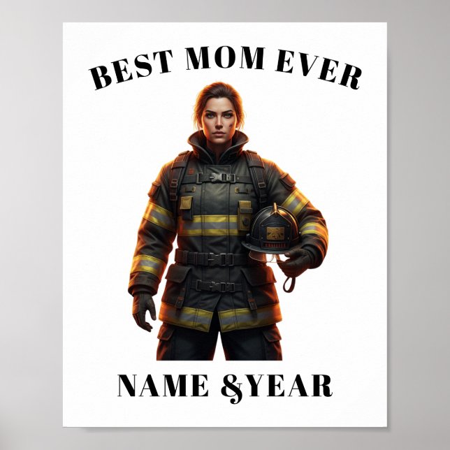 Custom Photo Firefighting Gear Art Poster (Vorne)