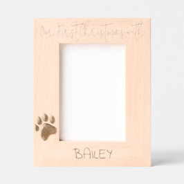 Custom Photo Frame Puppy 1st Christmas, 5 x 7" Geätzte Rahmen