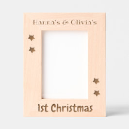 Custom Photo Frame, Twins 1st Christmas, 5 x 7" Geätzte Rahmen