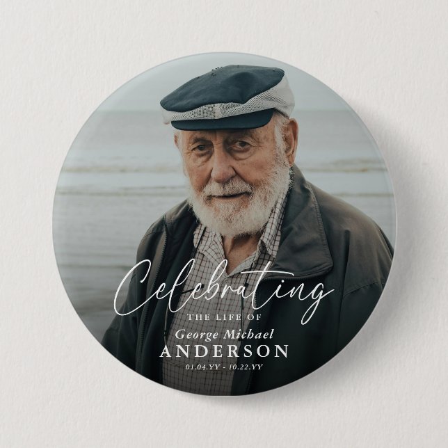 Custom Photo Funeral Sympathy Keepsake Button (Vorderseite)