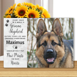 Custom Photo German Shepherd Memorial Fotoplatte