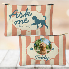 Custom Photo Golden Doodle Ask Me About My Dog Zubehörtasche