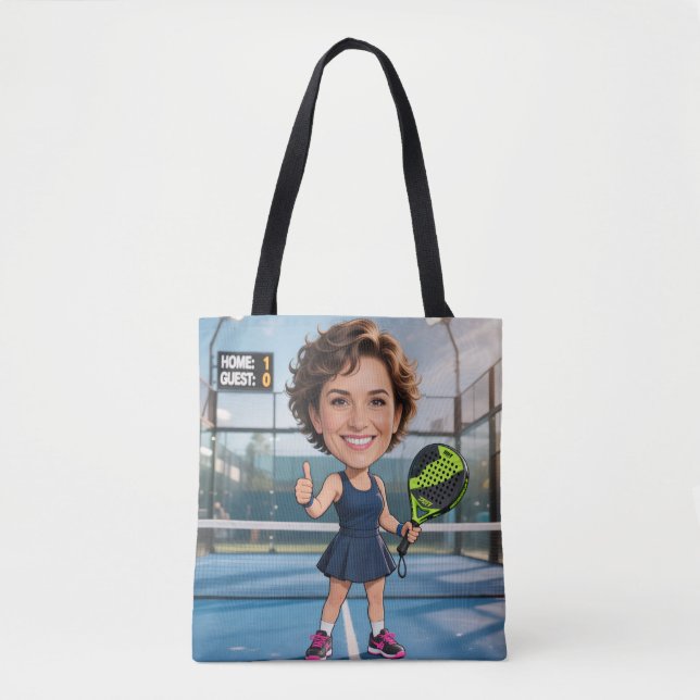 Custom Photo Head Padel/Pickleball Player Caricatu (Vorderseite)