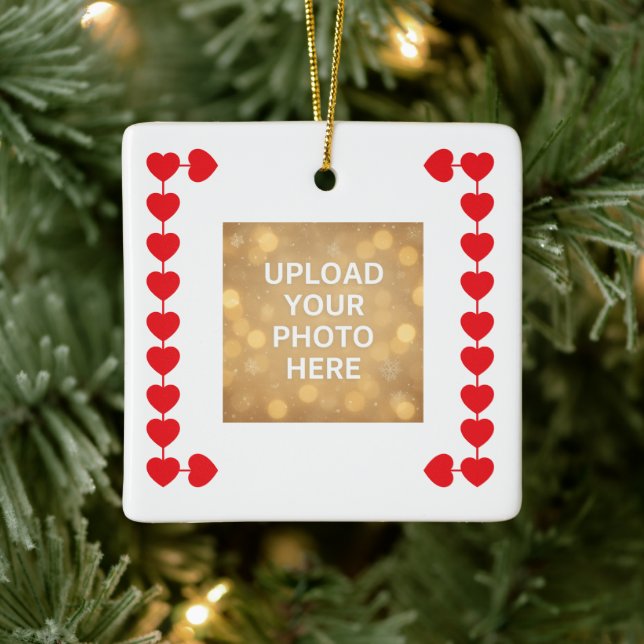Custom photo Heart Symbols Keramikornament (Baum)