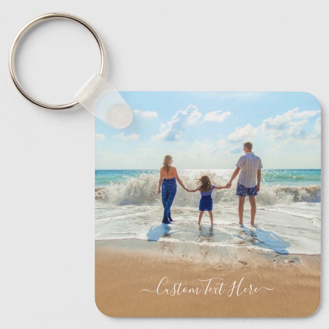 Custom Photo Keychain Your Family Photos and Text Schlüsselanhänger (Vorderseite)