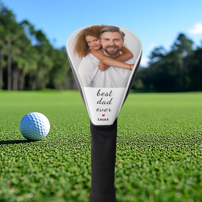 Custom Photo l Best Dad Ever Cute Red Heart Golf Headcover (Von Creator hochgeladen)