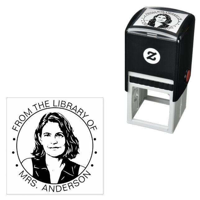 Custom Photo Library Teacher Self Inking Stamp Permastempel (Beispiel)