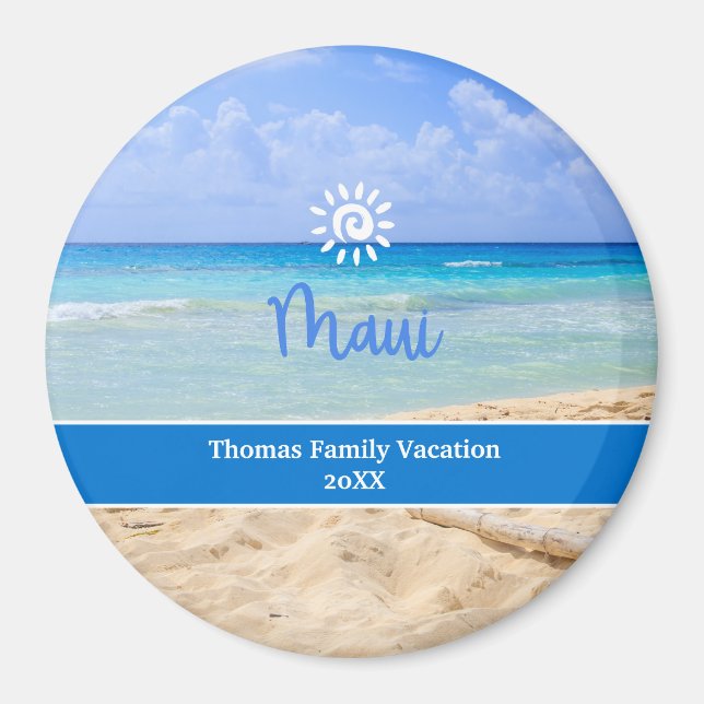 Custom Photo Maui Beach  Magnet (Vorne)