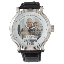 Custom Photo Message Best Grandpa Ever Armbanduhr