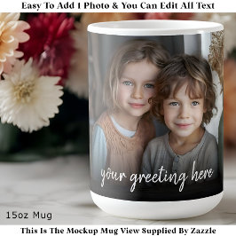 Custom Photo Mug Family, Modern One Photo Easy Kaffeetasse