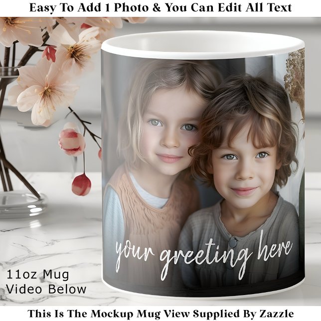 Custom Photo Mug Family, Modern One Photo Easy Kaffeetasse (Von Creator hochgeladen)
