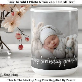 Custom Photo Mug Grandma, Modern One Photo Easy Kaffeetasse