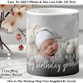 Custom Photo Mug Grandma, Modern One Photo Easy Kaffeetasse