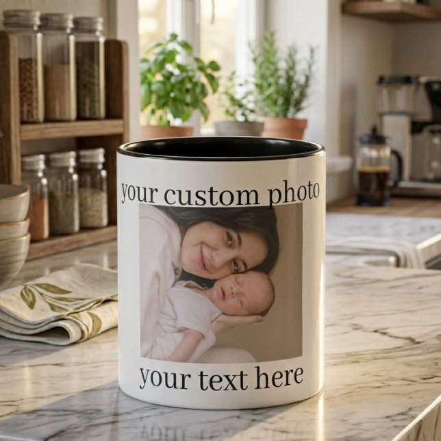 Custom Photo Mug Personalized Gift with Text Tasse (Von Creator hochgeladen)