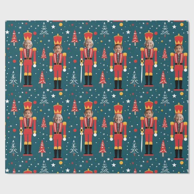 custom photo nutcracker Wrapping Paper - 2 images Geschenkpapier (Flach)