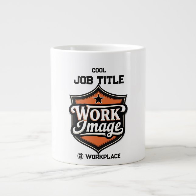 Custom Photo Personalized Job Title & Workplace  Jumbo-Tasse (Vorderseite)