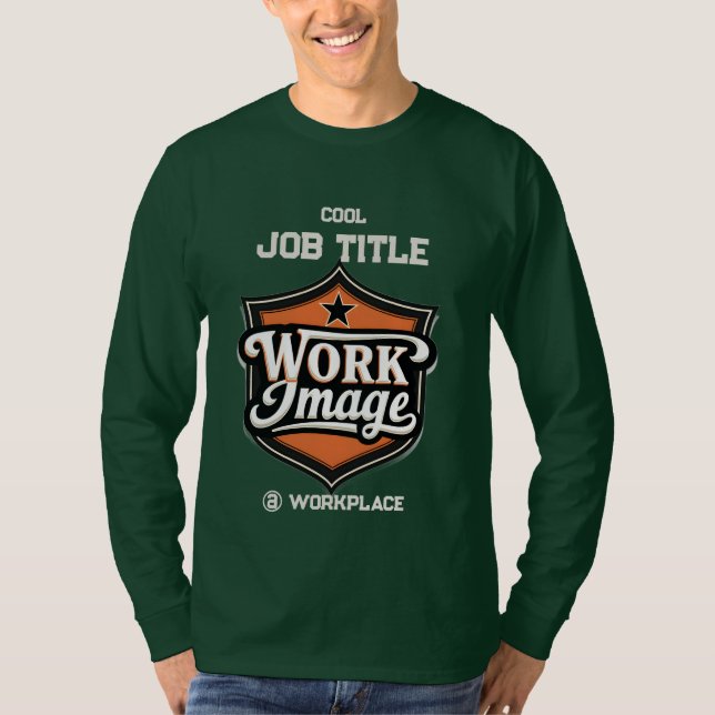 Custom Photo Personalized Job Title & Workplace  T-Shirt (Vorderseite)