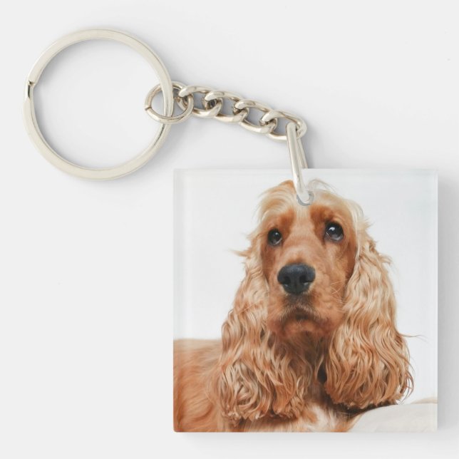 Custom Photo Pet Dog Keepsake Schlüsselanhänger (Vorderseite)