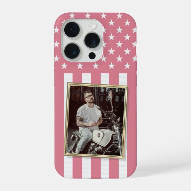 Custom Photo Phone Case, USA Flag Patriotic iPhone Hülle (Rückseite)