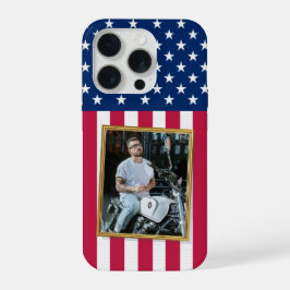 Custom Photo Phone Case, USA Flag Patriotic iPhone 15 Pro Hülle