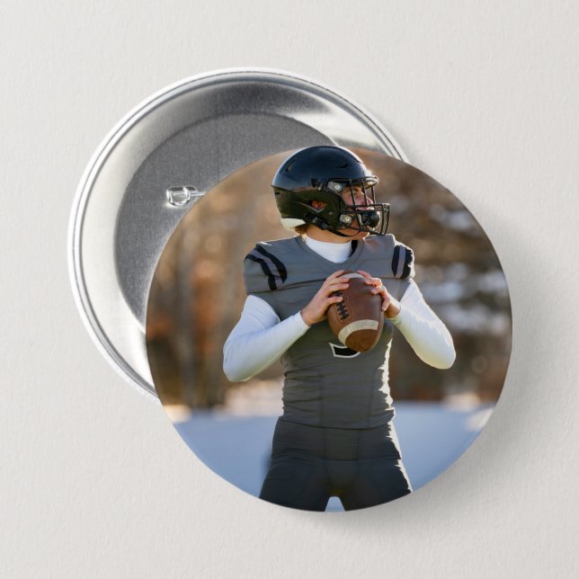 Custom Photo Player Game Day Personalized Sport Button (Vorne & Hinten)