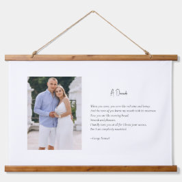 Custom Photo & Poem Script Magnetic Wood Hanging Wandteppich Mit Holzrahmen