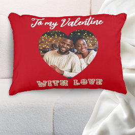 Custom Photo Romantic Heart Red Valentine’s Day Dekokissen