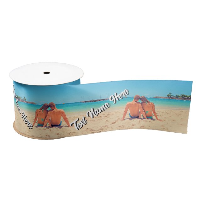 Custom Photo Satin Ribbon Personalized Text Satinband (Spule)