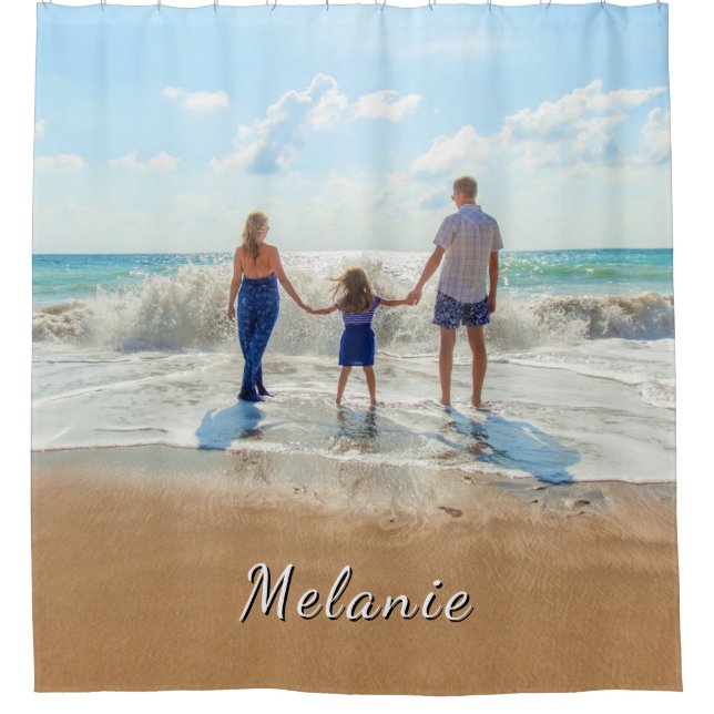 Custom Photo Shower Curtain Personalized Name Duschvorhang (Vorderseite)