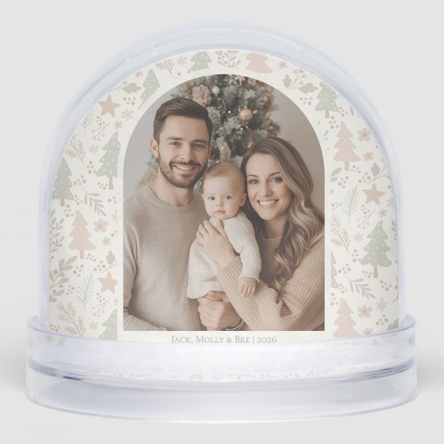 Custom Photo Snow Globe – Holiday Keepsake Schneekugeln (Vorderseite)