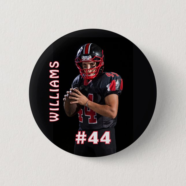 Custom photo sports button / pin football (Vorderseite)