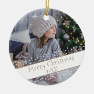Custom Photo Star Christmas Holiday Keepsake Keramik Ornament