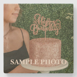 Custom Photo Stone Coaster – Birthday Steinuntersetzer